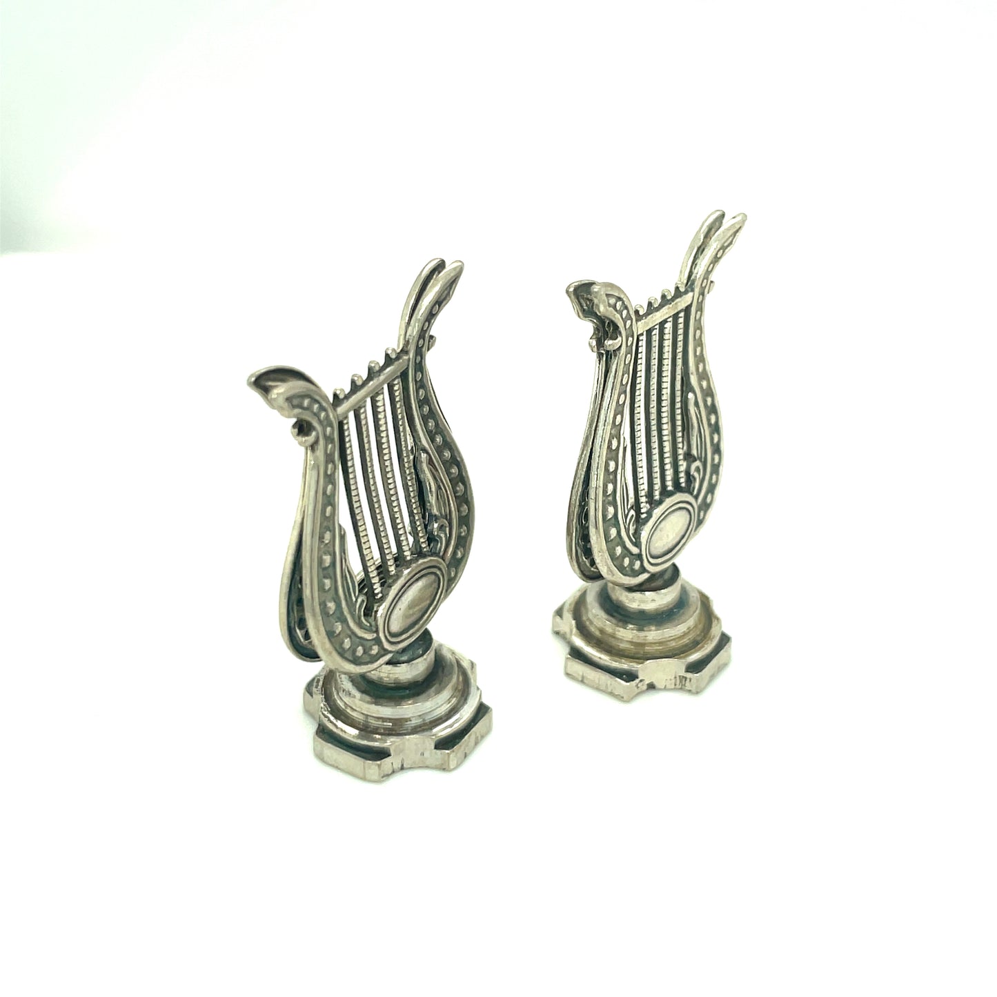 Vintage Pair Of 800 Silver Music Stand Place Card Holders