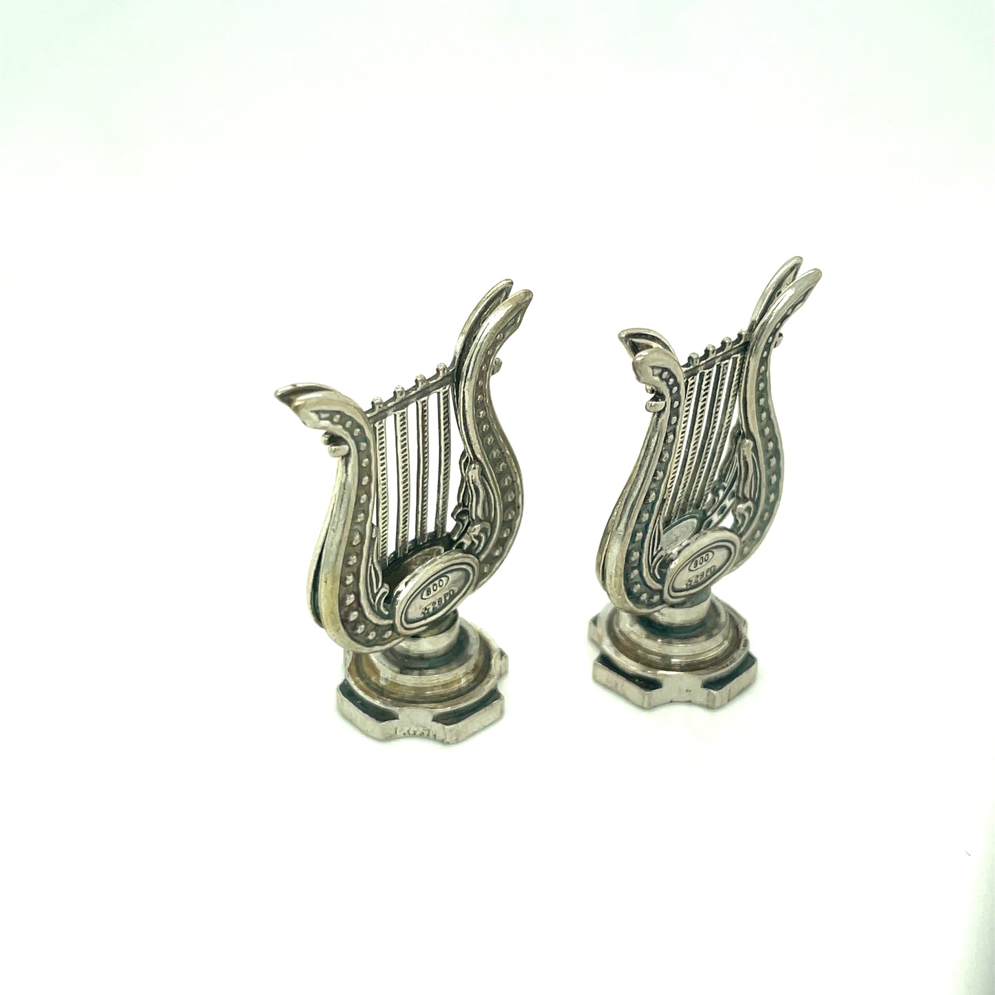 Vintage Pair Of 800 Silver Music Stand Place Card Holders