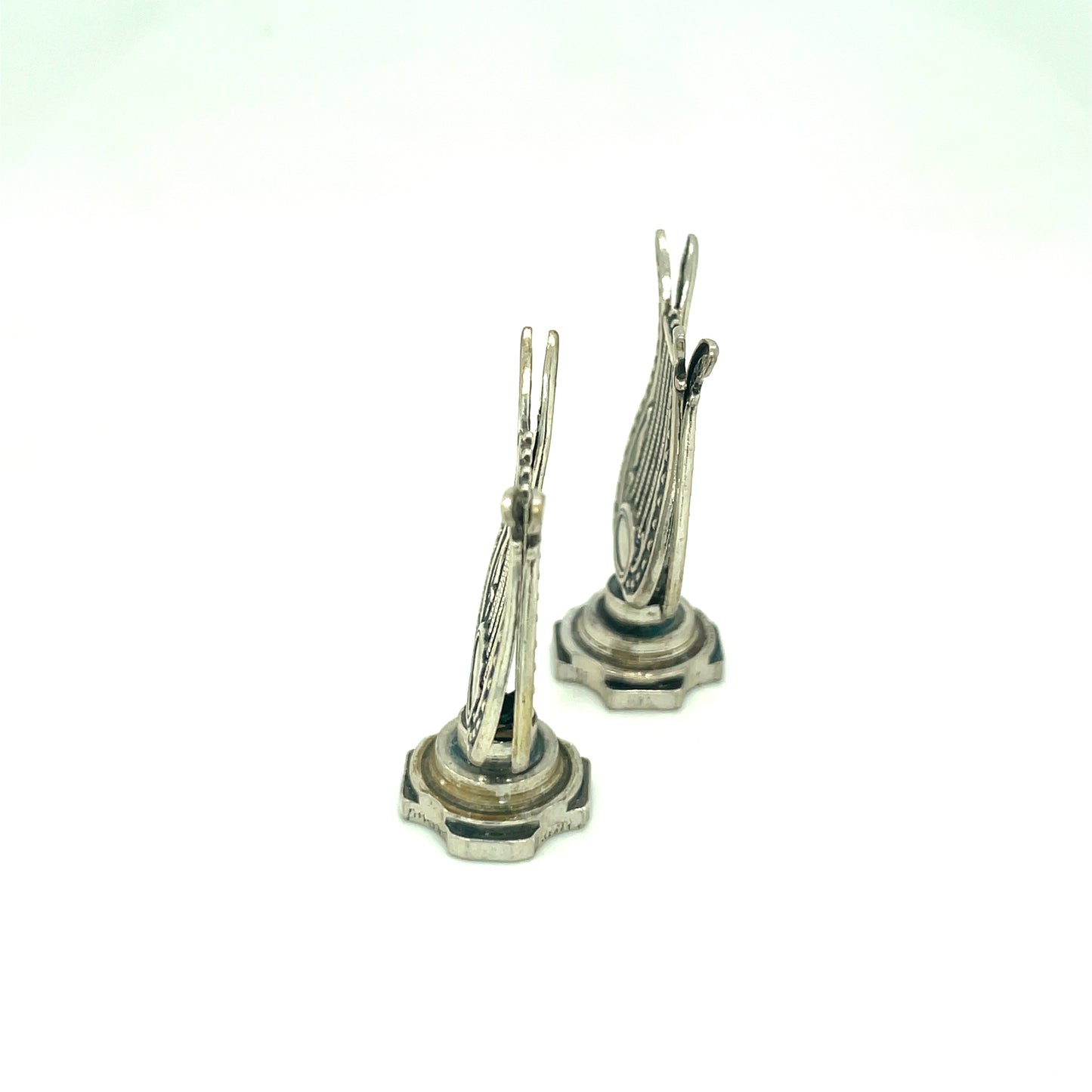 Vintage Pair Of 800 Silver Music Stand Place Card Holders