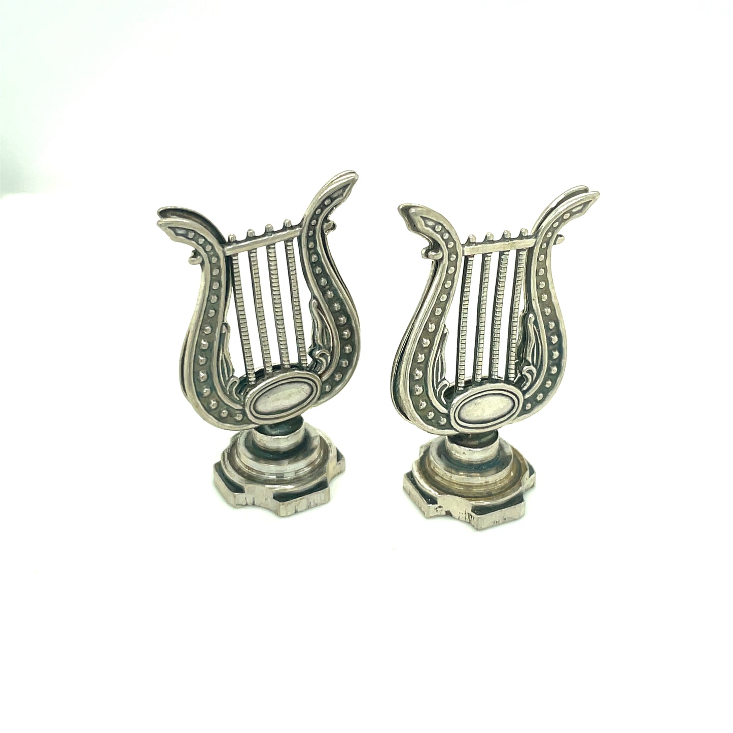 Vintage Pair Of 800 Silver Music Stand Place Card Holders