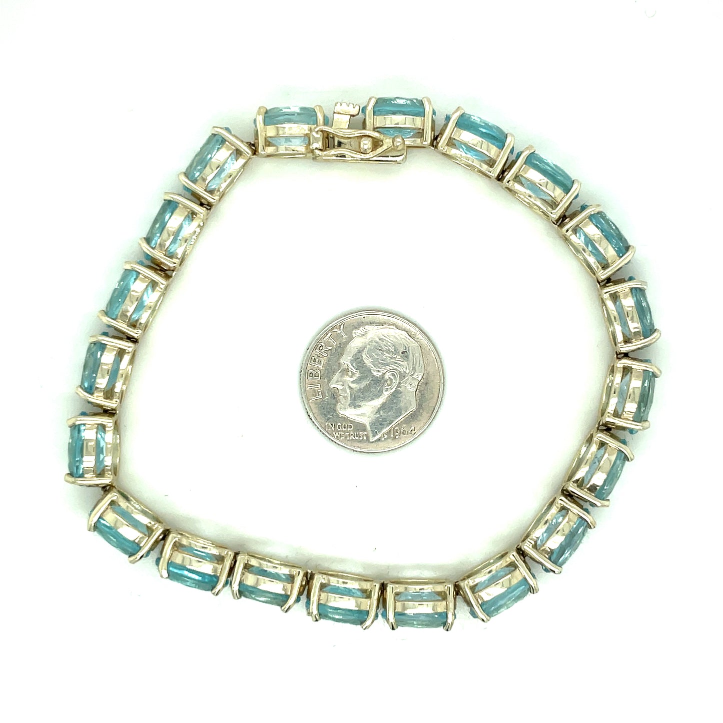 Sterling Silver and Light Blue Topaz Tennis Bracelet