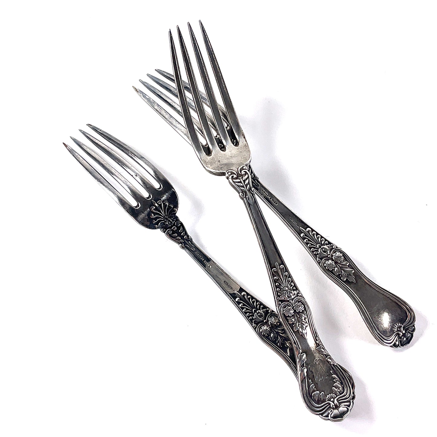 Antique Tiffany & CO Silverplate Regents 1884 Set of 3 Forks 7 1/4" Mono