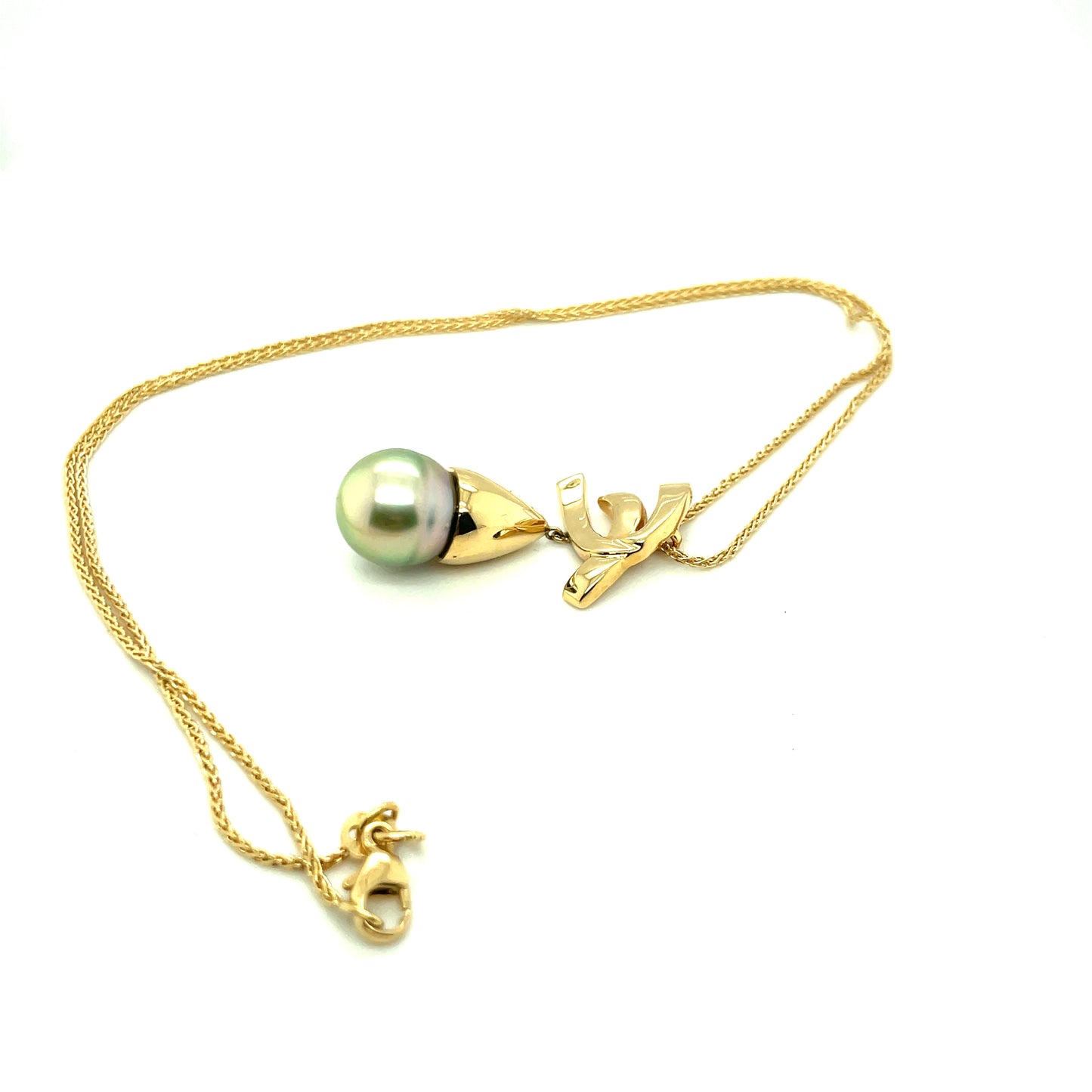 Vintage 18k Yellow Gold and Pearl Necklace 11.6 grams