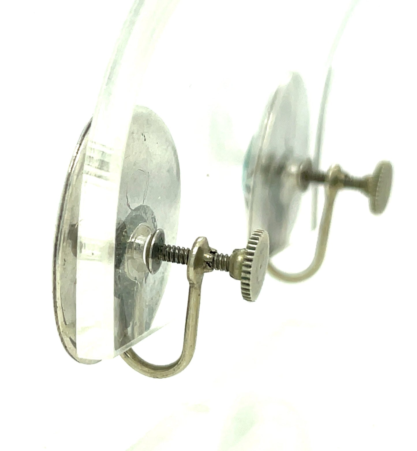 Southwestern Sterling Silver and Turquoise Screw Back Earrings