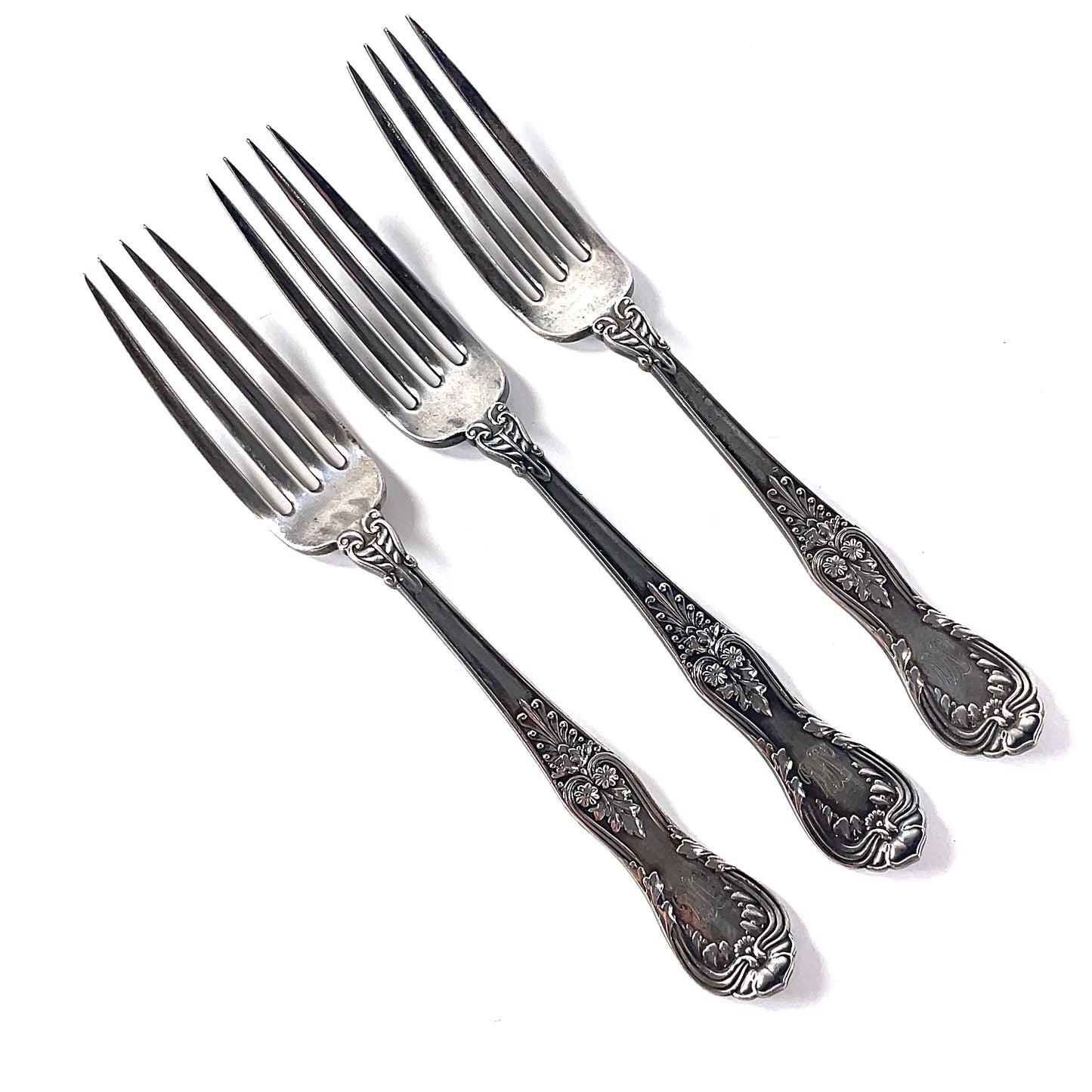 Antique Tiffany & CO Silverplate Regents 1884 Set of 3 Forks 7 1/4" Mono