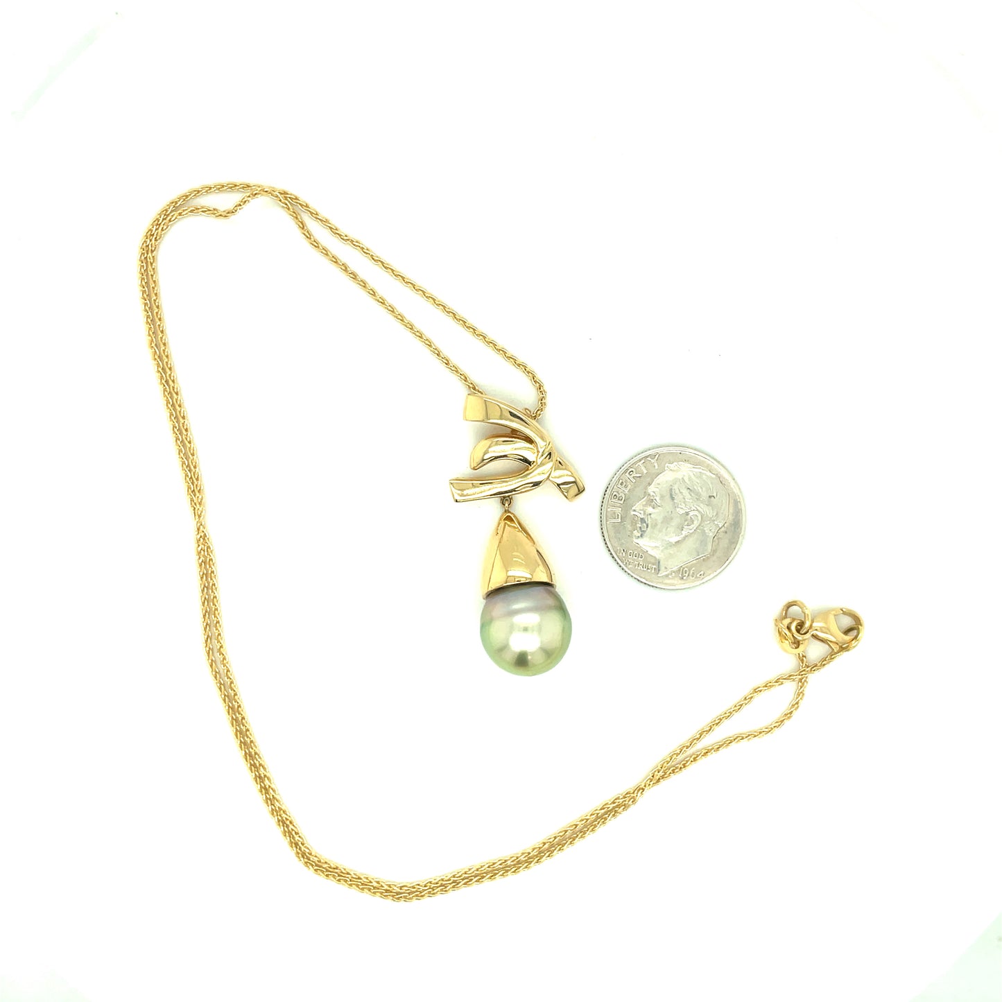 Vintage 18k Yellow Gold and Pearl Necklace 11.6 grams