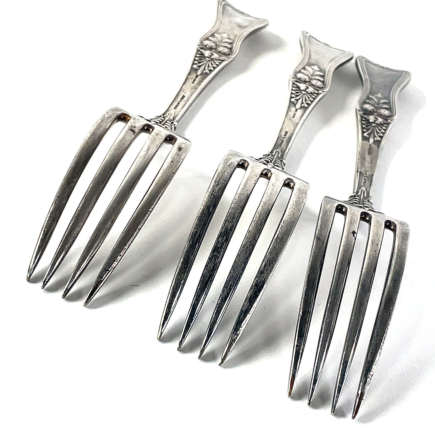 Antique Tiffany & CO Silverplate Regents 1884 Set of 3 Forks 7 1/4" Mono
