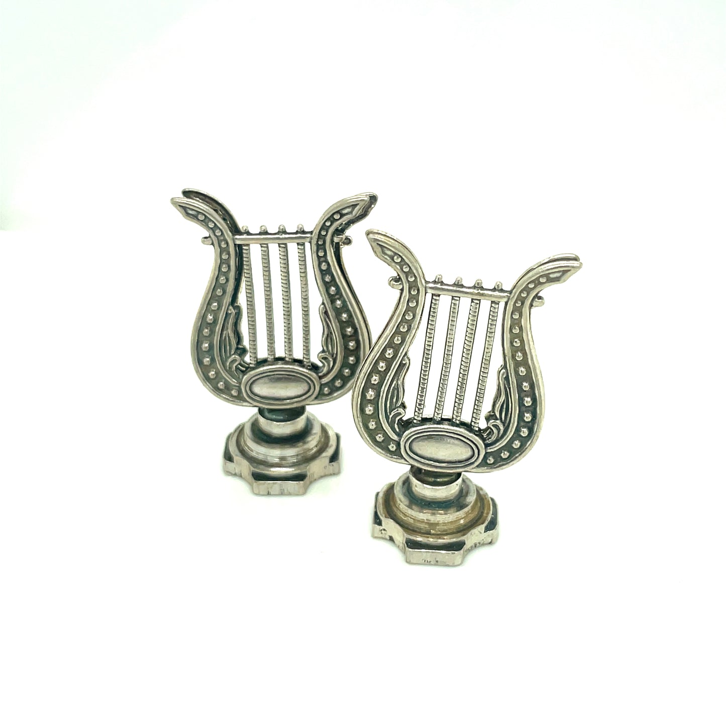 Vintage Pair Of 800 Silver Music Stand Place Card Holders