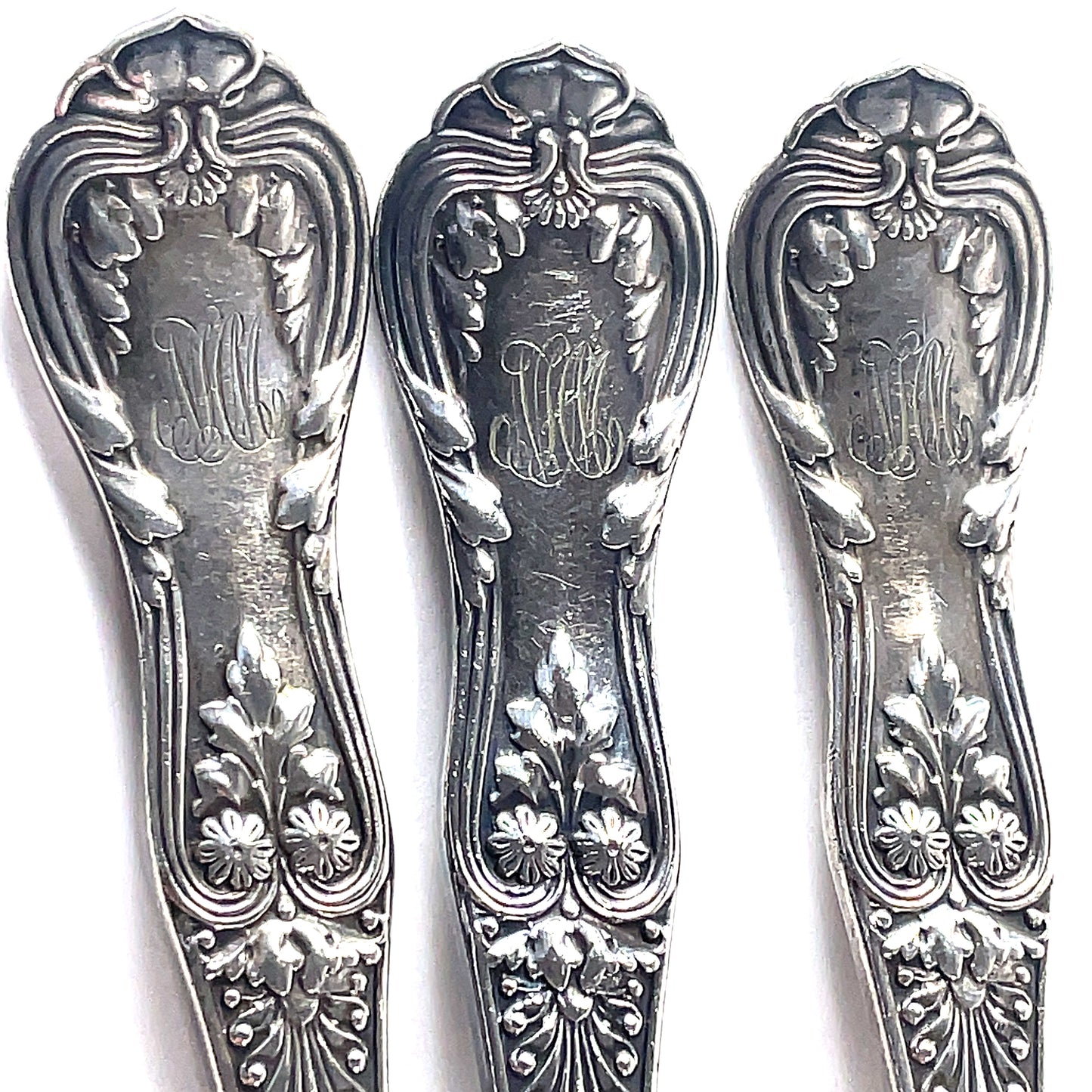 Antique Tiffany & CO Silverplate Regents 1884 Set of 3 Forks 7 1/4" Mono