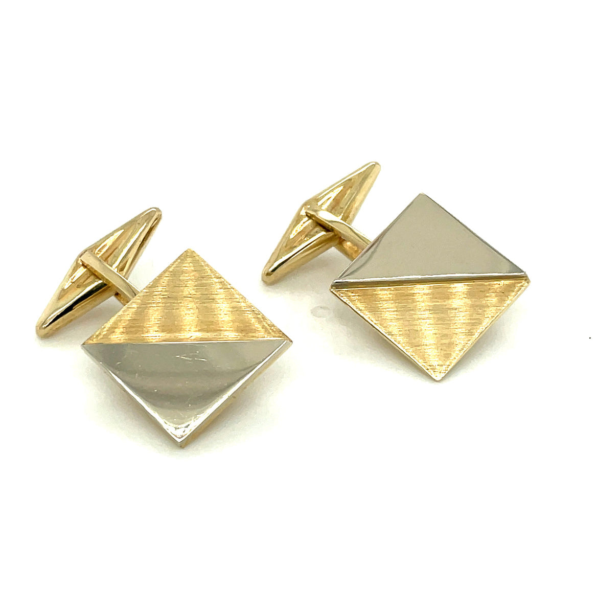 Vintage 14k Yellow Gold Cuff Links Engravable 9 grams