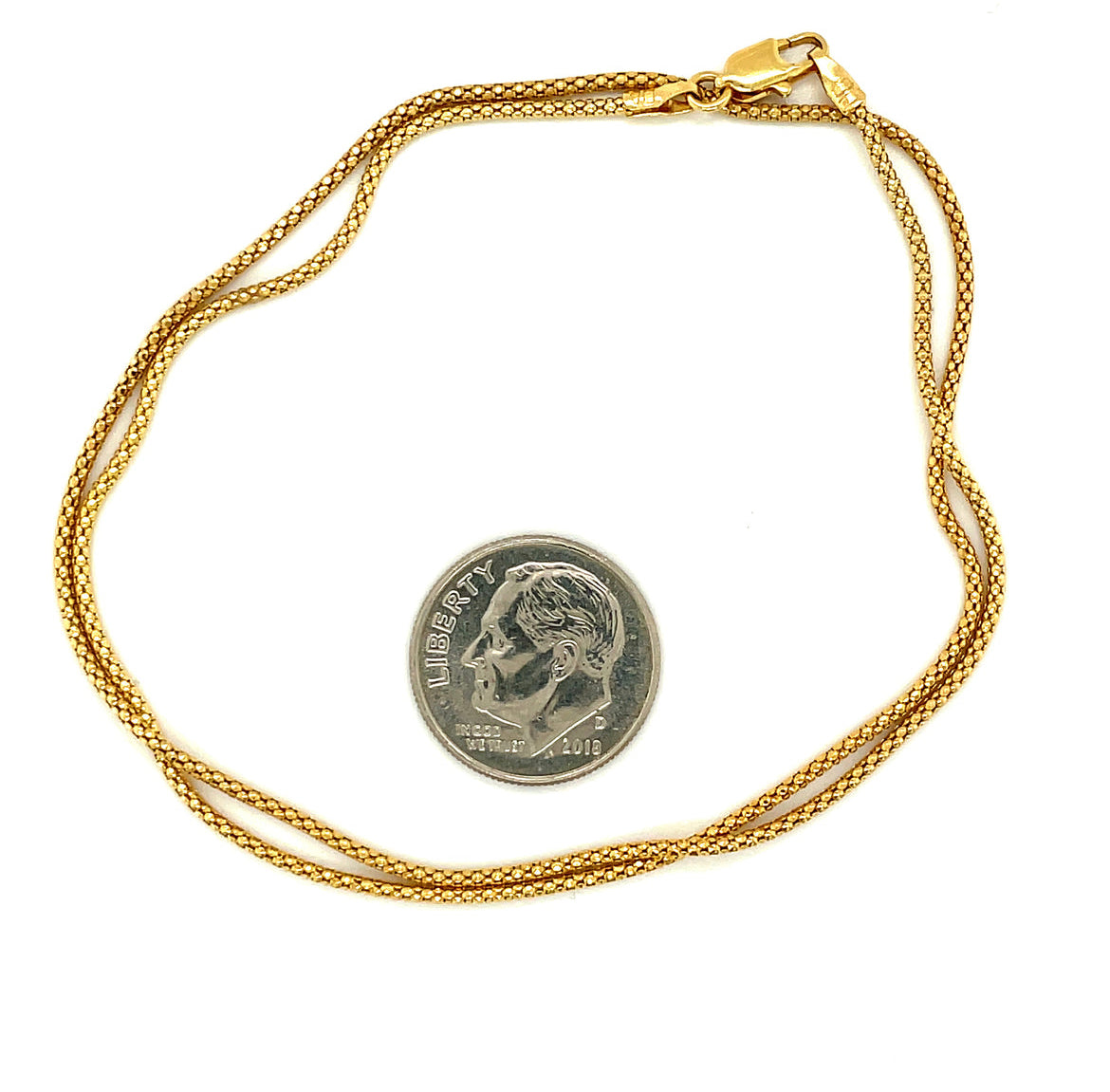 Vintage 16" 14k Gold Necklace Serpentine Chain 585 Italy