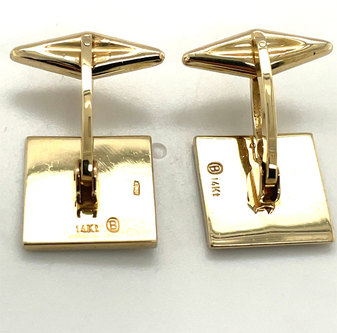 Vintage 14k Yellow Gold Cuff Links Engravable 9 grams