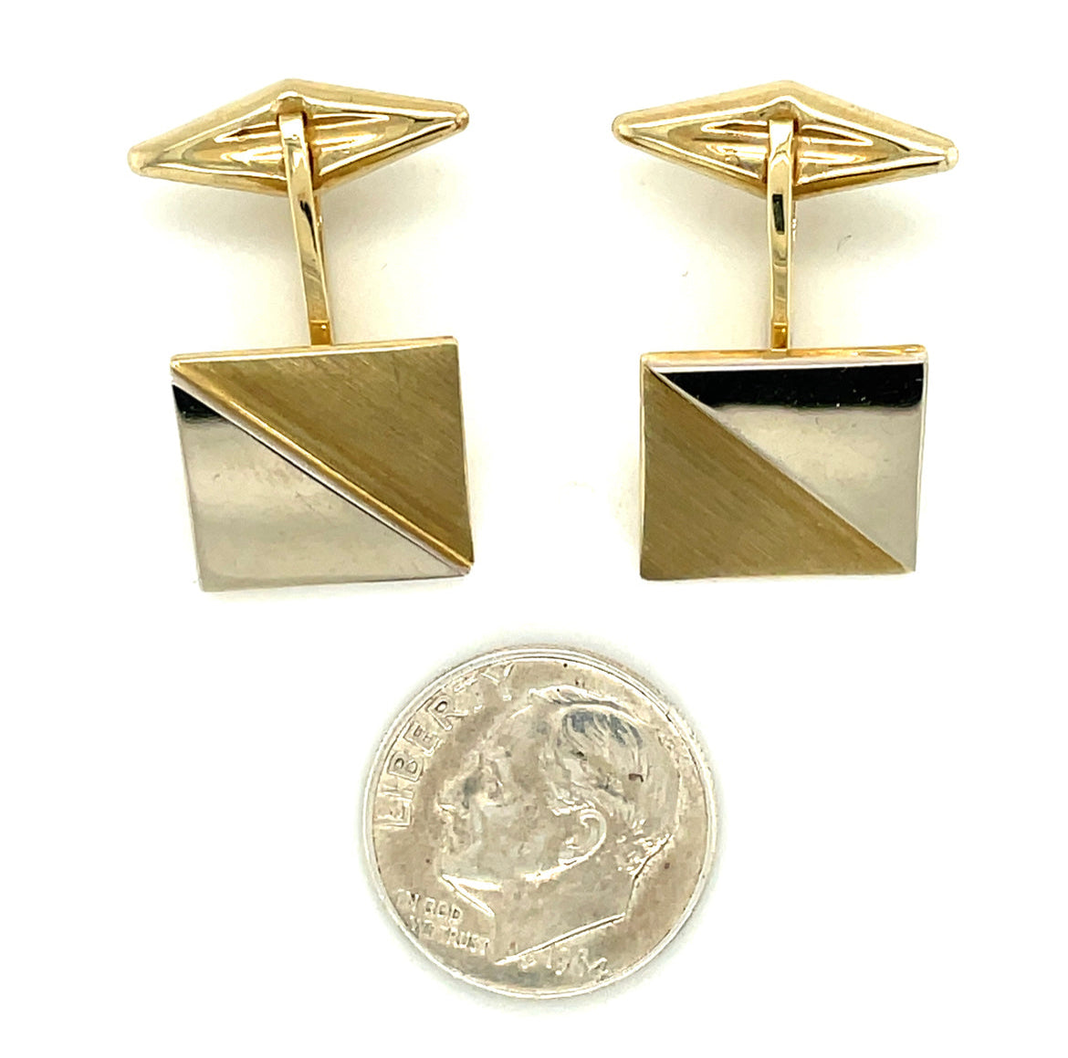Vintage 14k Yellow Gold Cuff Links Engravable 9 grams
