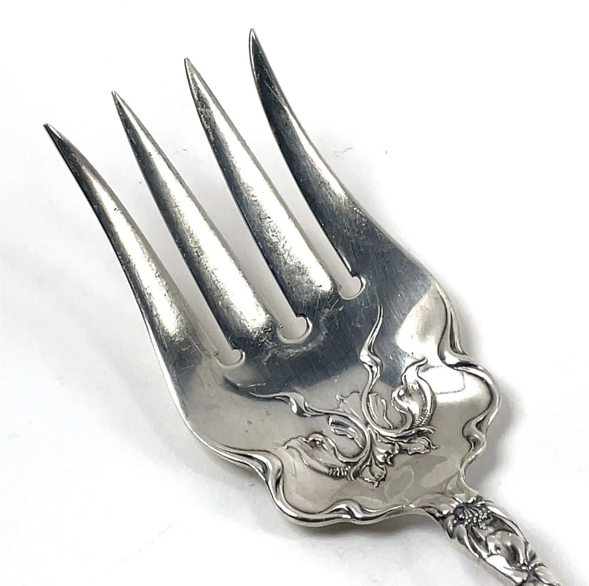 Antique Eton by Wallace & Sons Sterling Silver Meat Fork, Serving Spoon 7.16 oz