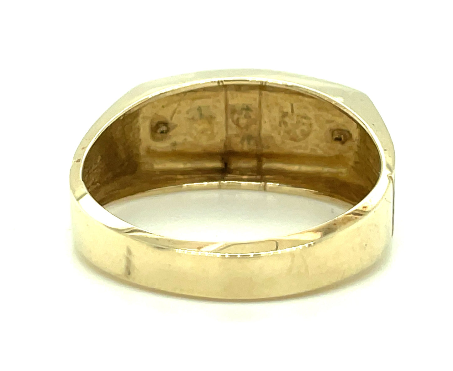 10k Yellow Gold and Diamond Dad Ring 4.2 grams Size 10