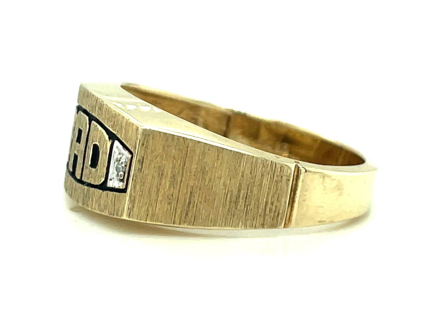 10k Yellow Gold and Diamond Dad Ring 4.2 grams Size 10