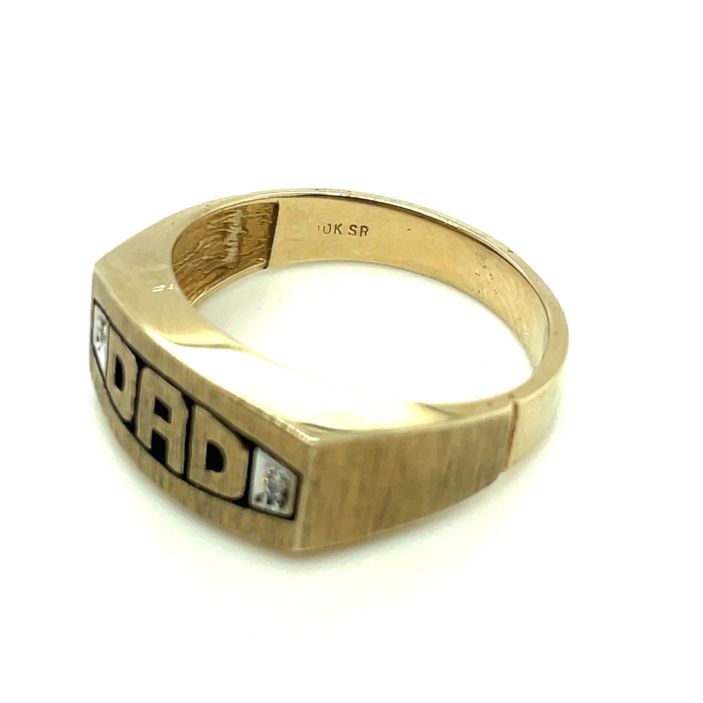 10k Yellow Gold and Diamond Dad Ring 4.2 grams Size 10