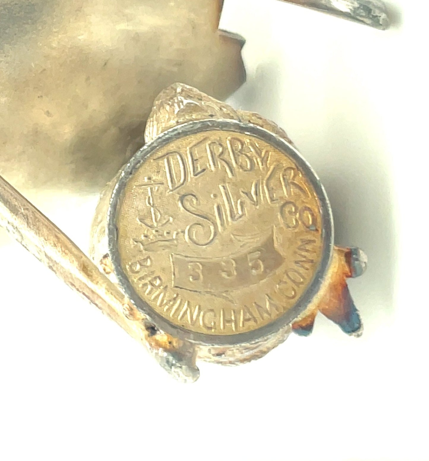 Antique Derby Silver CO Silver-plate Bird Napkin Ring Best Wishes Wishbone 335
