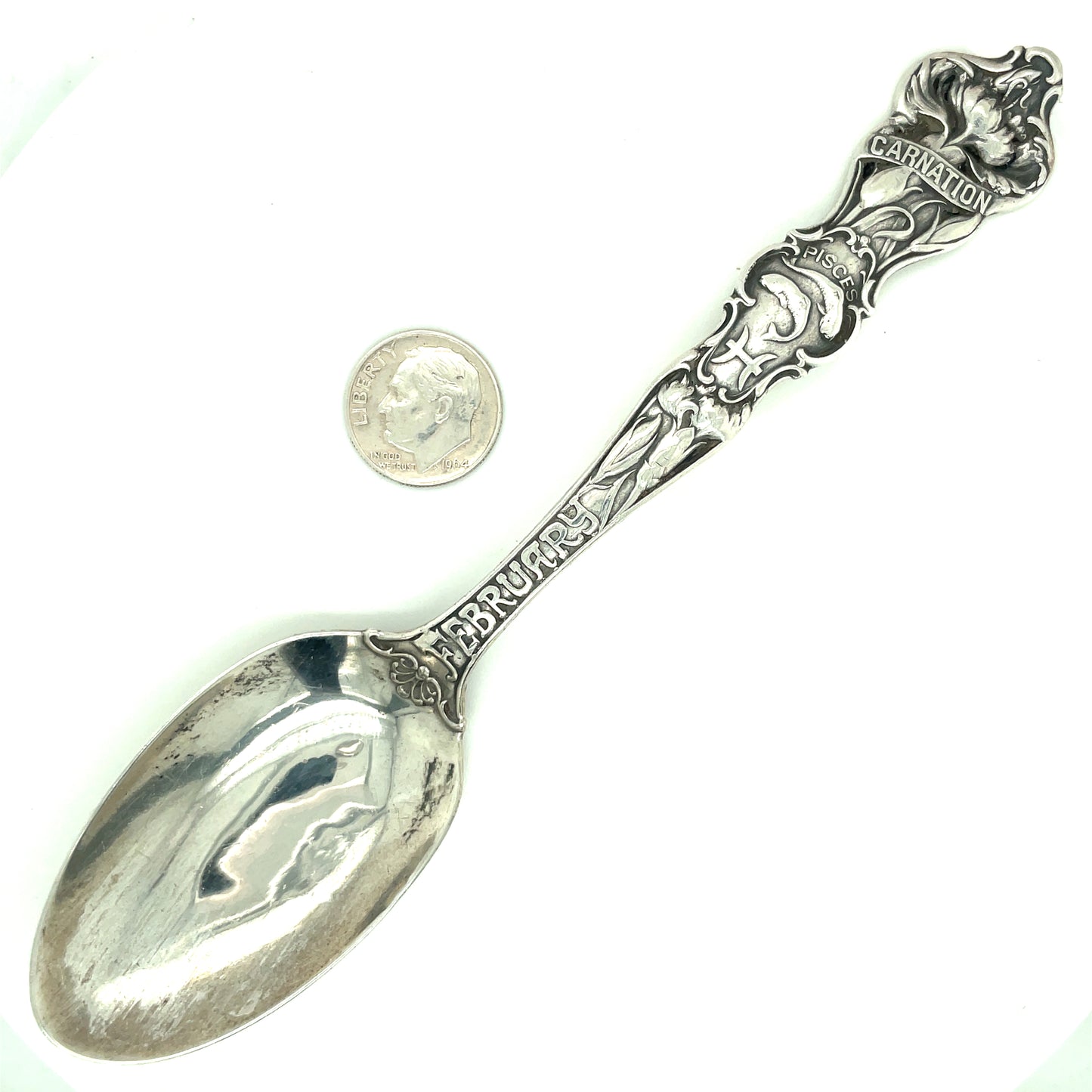 Vintage R. Wallace & Sons February Pisces Sterling Silver Spoon No Monogram
