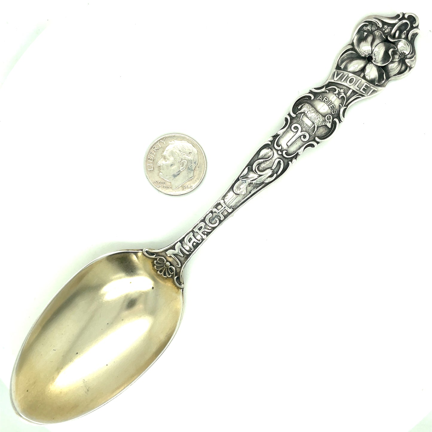 Vintage R. Wallace & Sons March Sterling Silver Spoon Violet No Mono