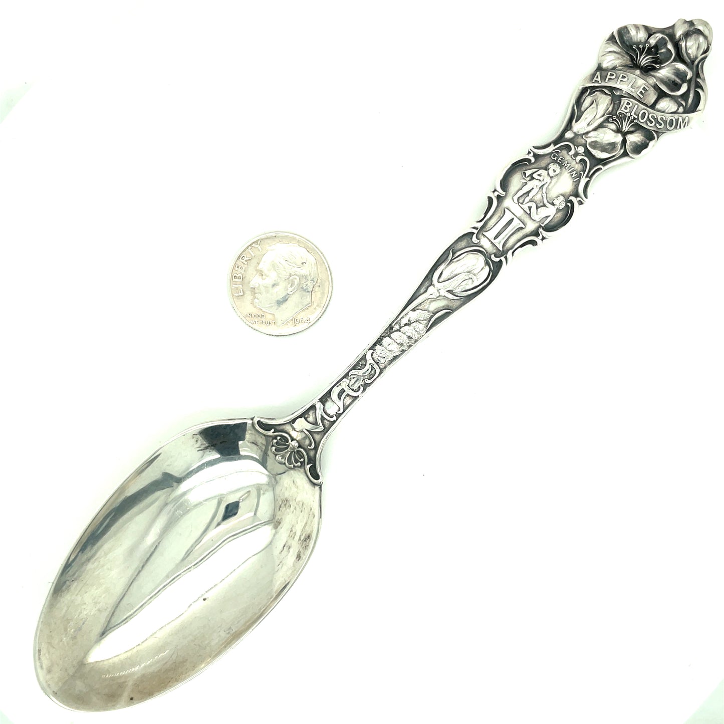 Vintage R. Wallace & Sons May Gemini Sterling Silver Spoon No Monogram