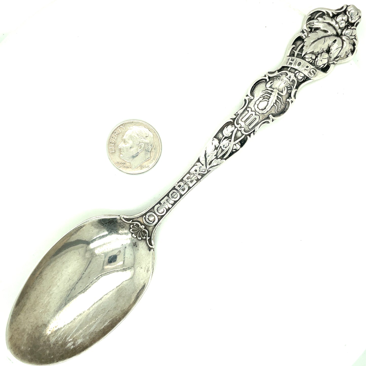 Vintage R. Wallace & Sons October Scorpio Sterling Silver Spoon No Monogram