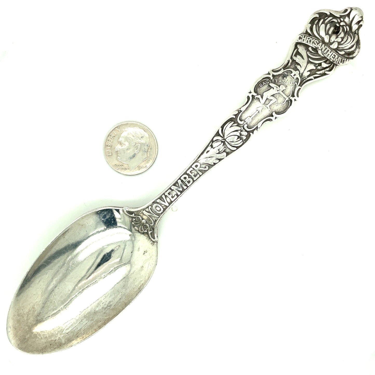 Vintage R. Wallace & Sons November Sagittarius Sterling Silver Spoon Mono