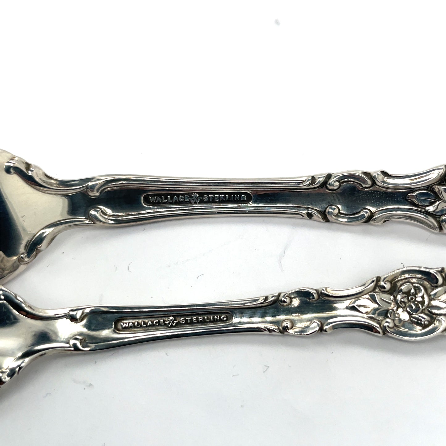 Wallace Royal Rose Sterling Silver Fork And Sugar Spoon No Mono