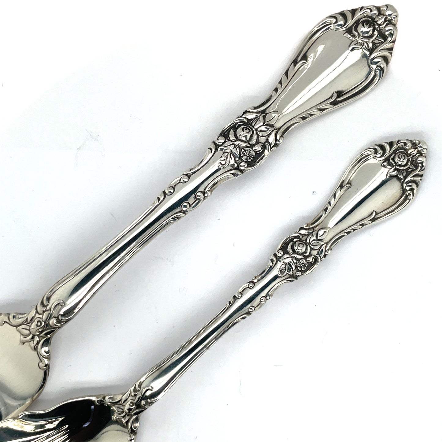 Wallace Royal Rose Sterling Silver Fork And Sugar Spoon No Mono