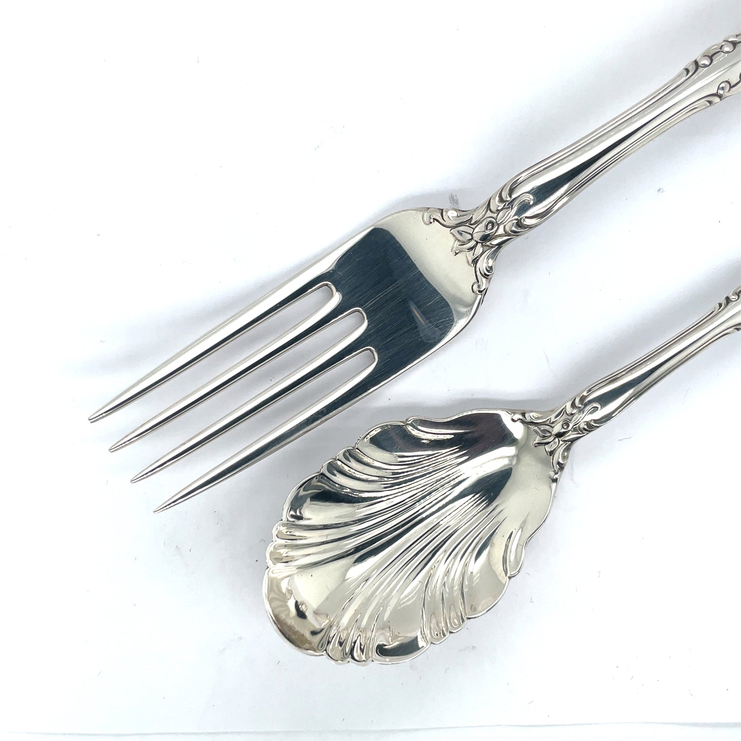 Wallace Royal Rose Sterling Silver Fork And Sugar Spoon No Mono
