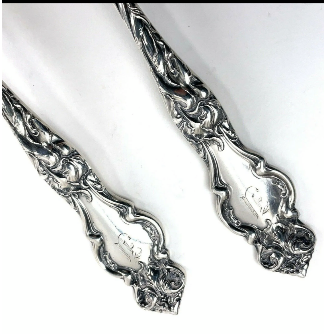 Antique Eton by Wallace & Sons Sterling Silver Meat Fork, Serving Spoon 7.16 oz