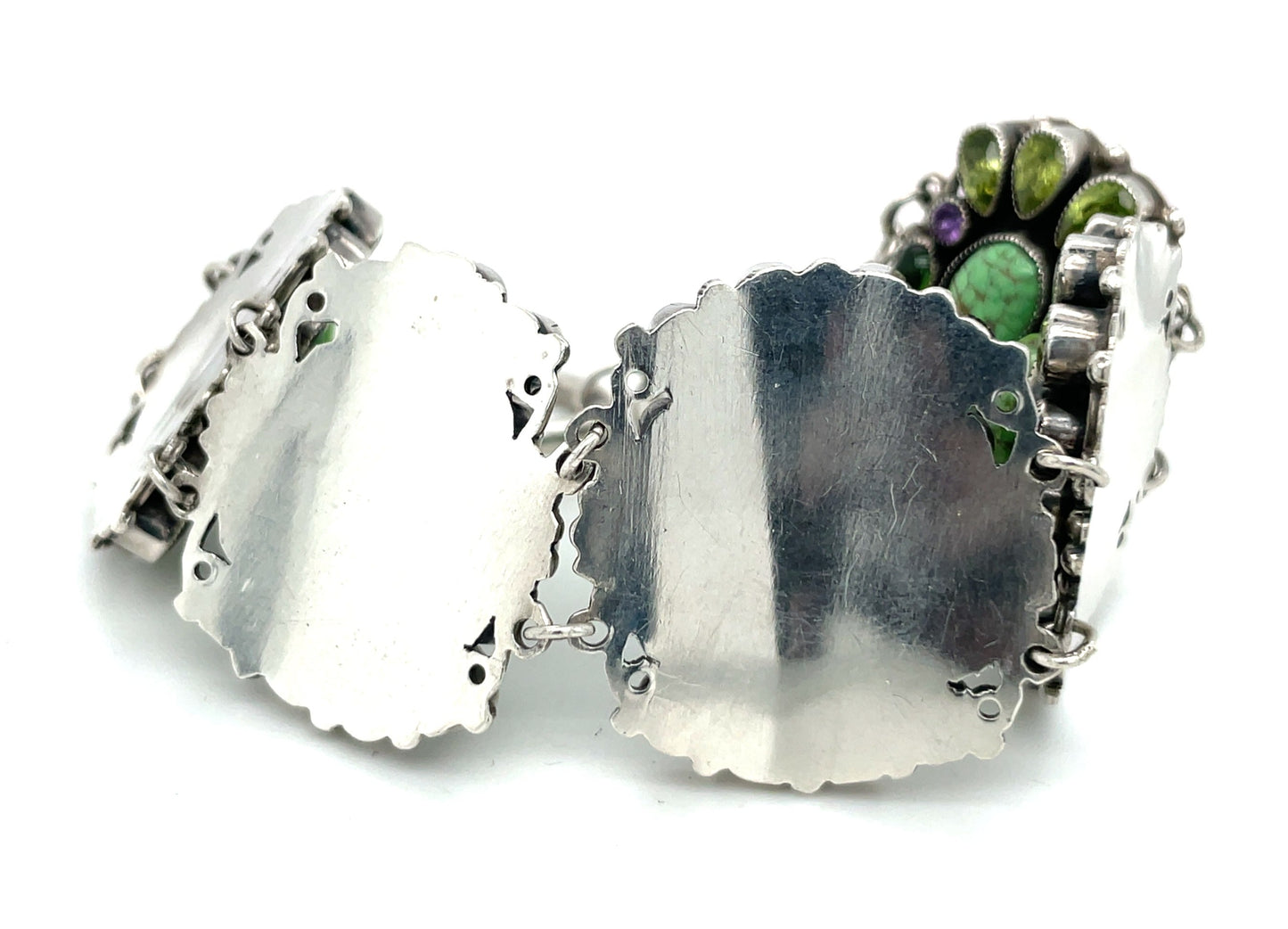 Leo Feeney Sterling Silver Turquoise Amethyst Green Citrine Peridot Bracelet