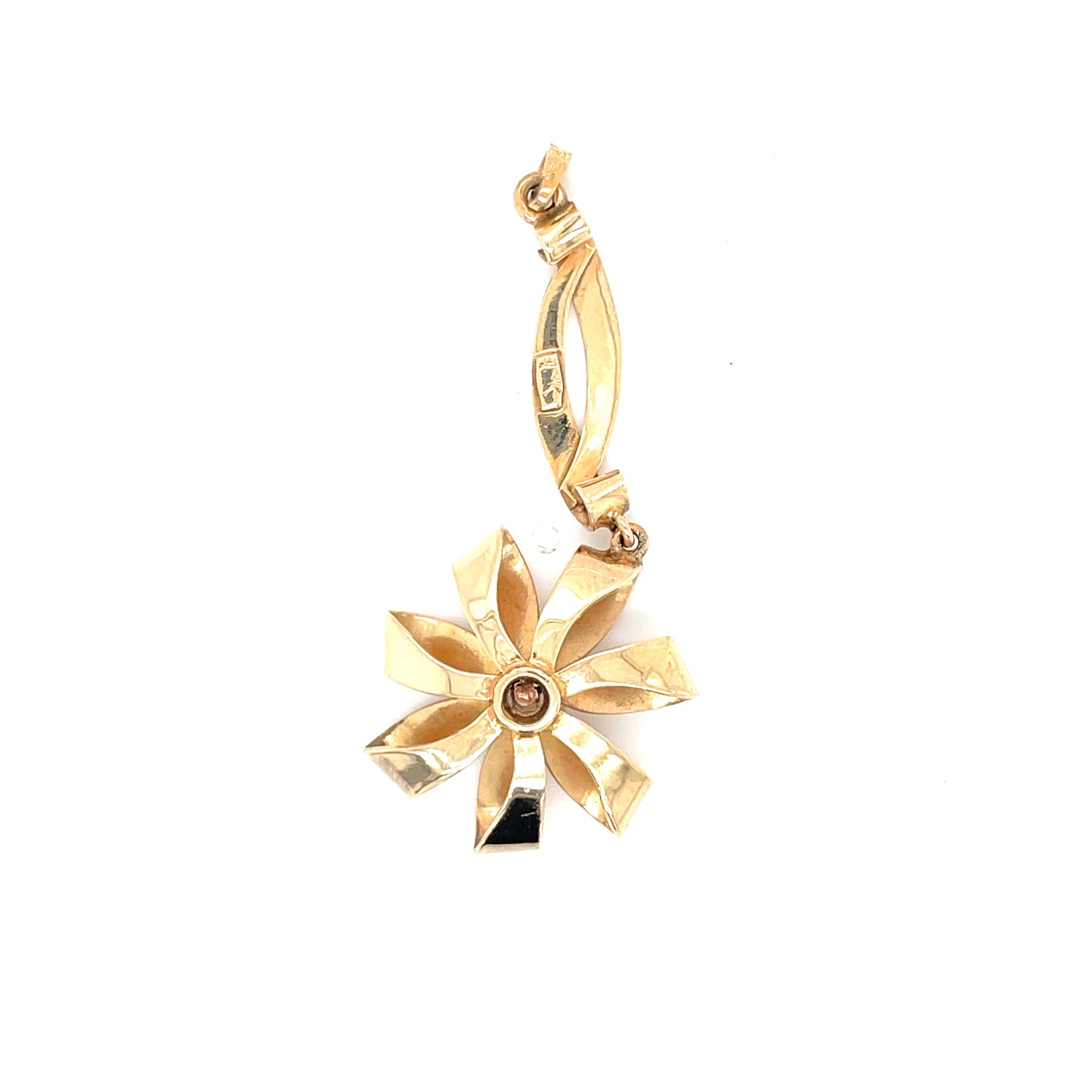 Vintage 12k Gold Pearl Flower Pendant