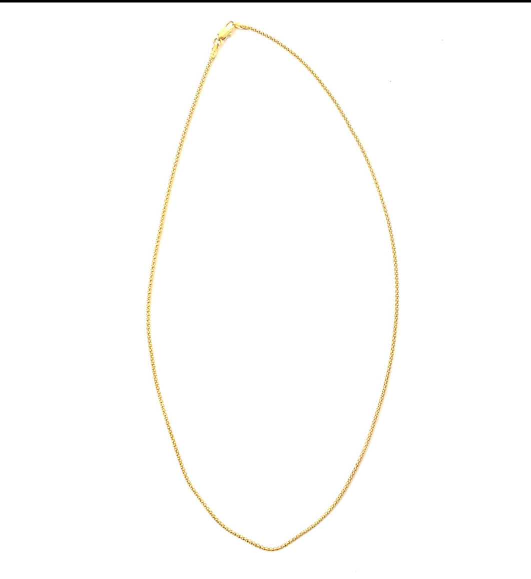 Vintage 16" 14k Gold Necklace Serpentine Chain 585 Italy