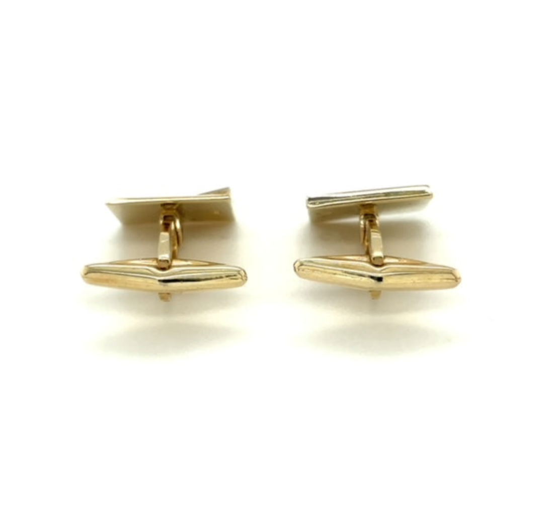 Vintage 14k Yellow Gold Cuff Links Engravable 9 grams