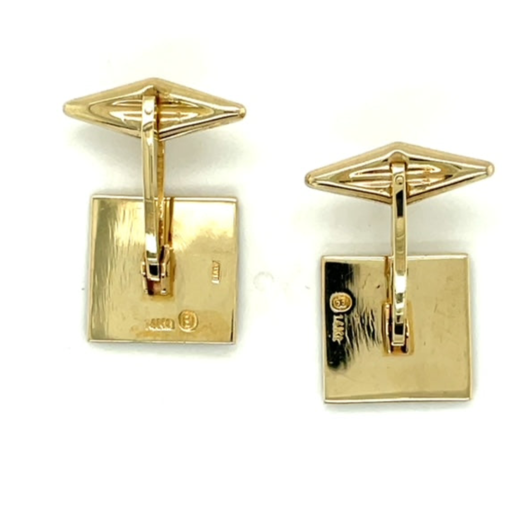 Vintage 14k Yellow Gold Cuff Links Engravable 9 grams