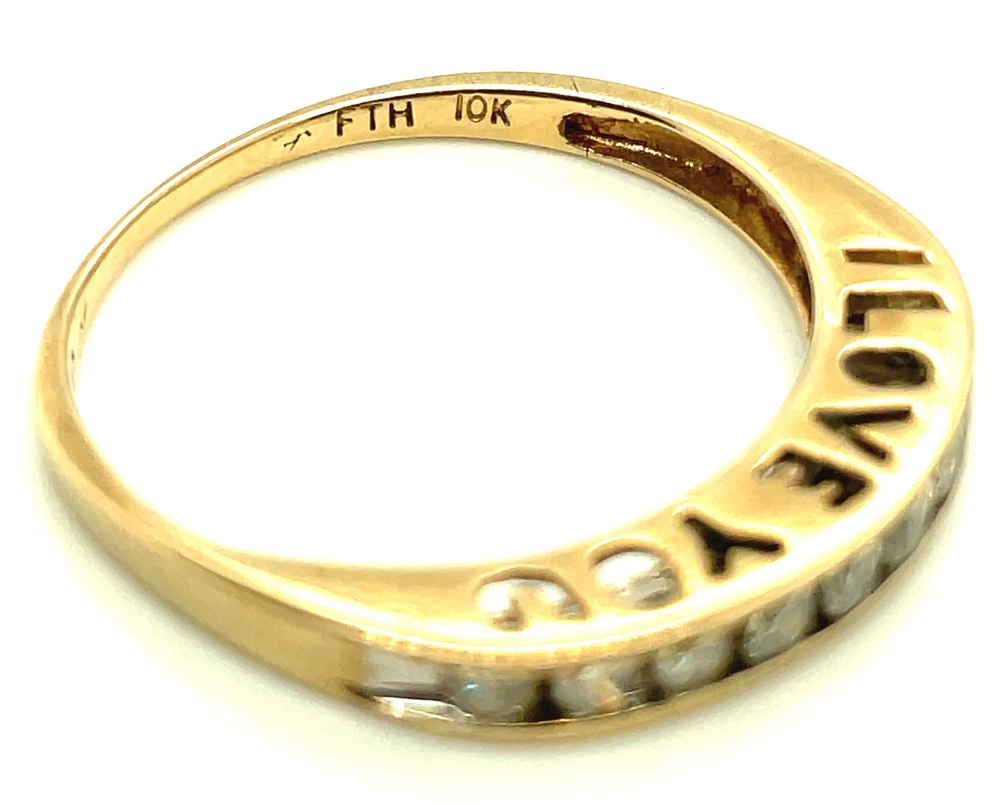 Vintage 10k and Diamond I Love You Ring Size 9 3/4