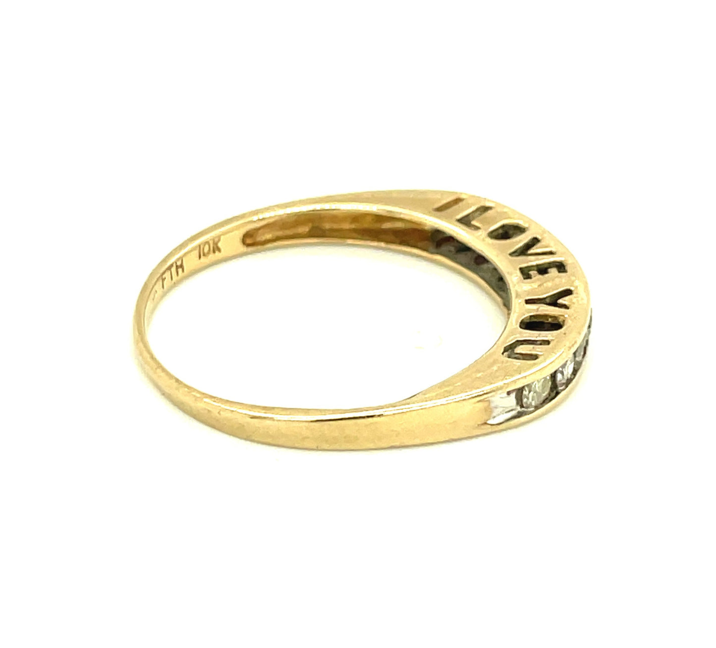 Vintage 10k and Diamond I Love You Ring Size 9 3/4