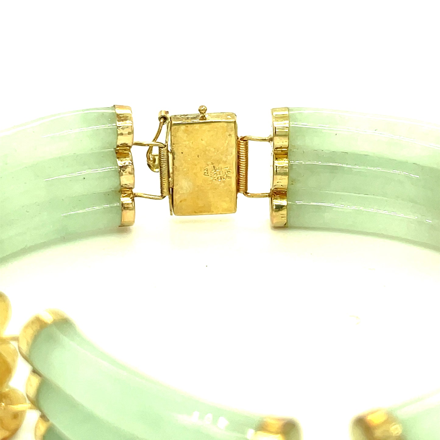 Vintage 14k Yellow Gold and Jade Bracelet