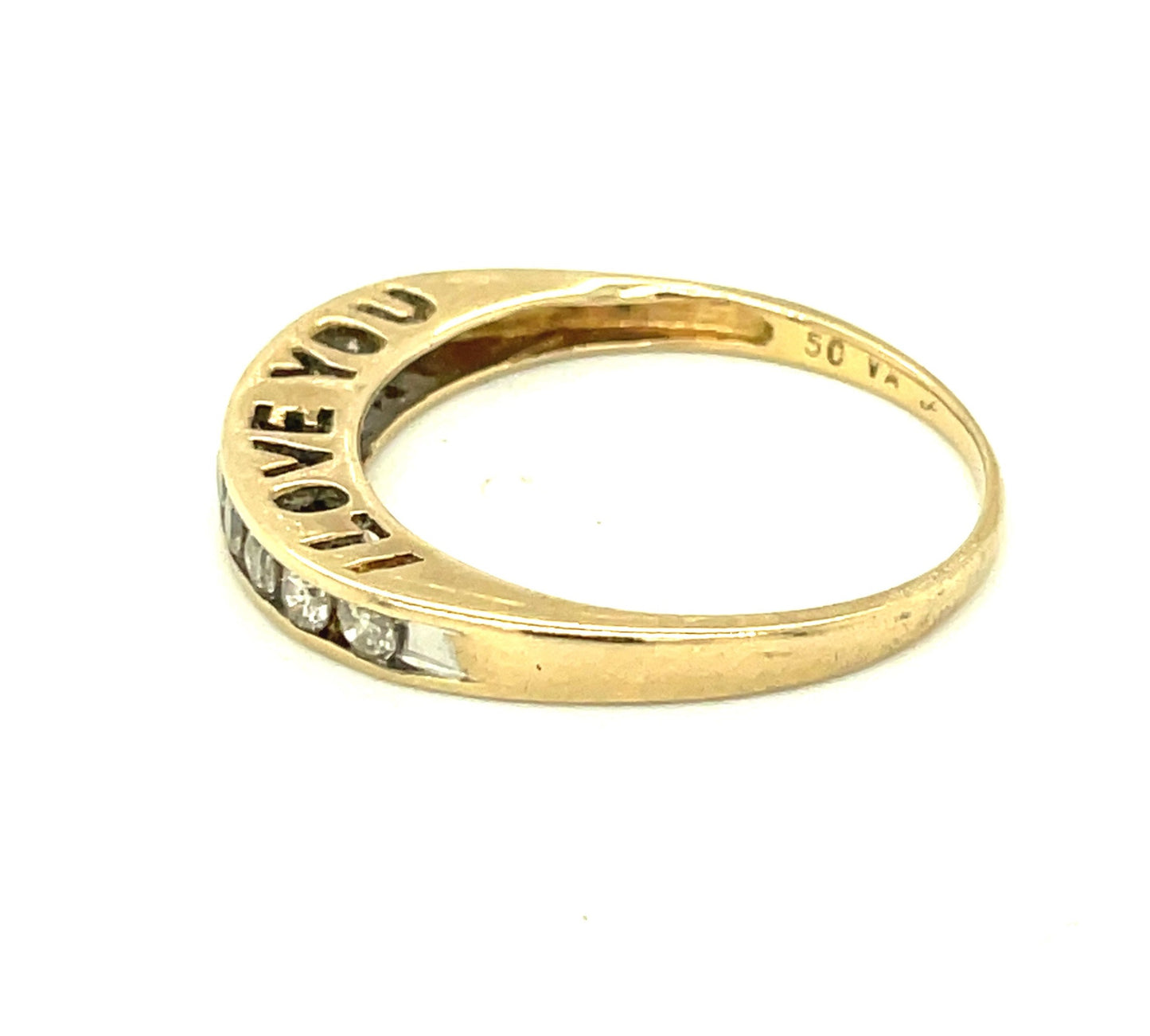 Vintage 10k and Diamond I Love You Ring Size 9 3/4