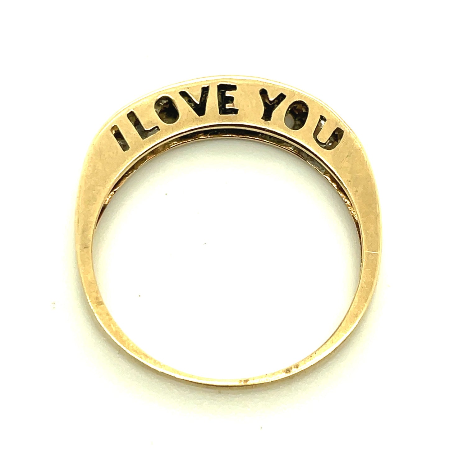 Vintage 10k and Diamond I Love You Ring Size 9 3/4