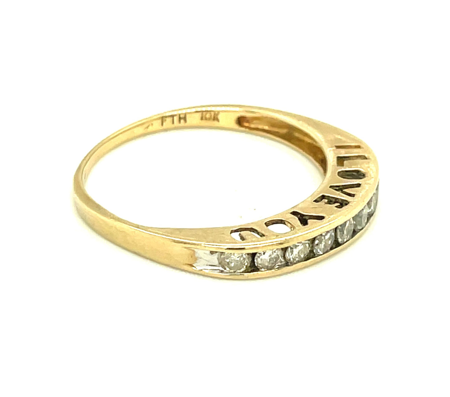 Vintage 10k and Diamond I Love You Ring Size 9 3/4