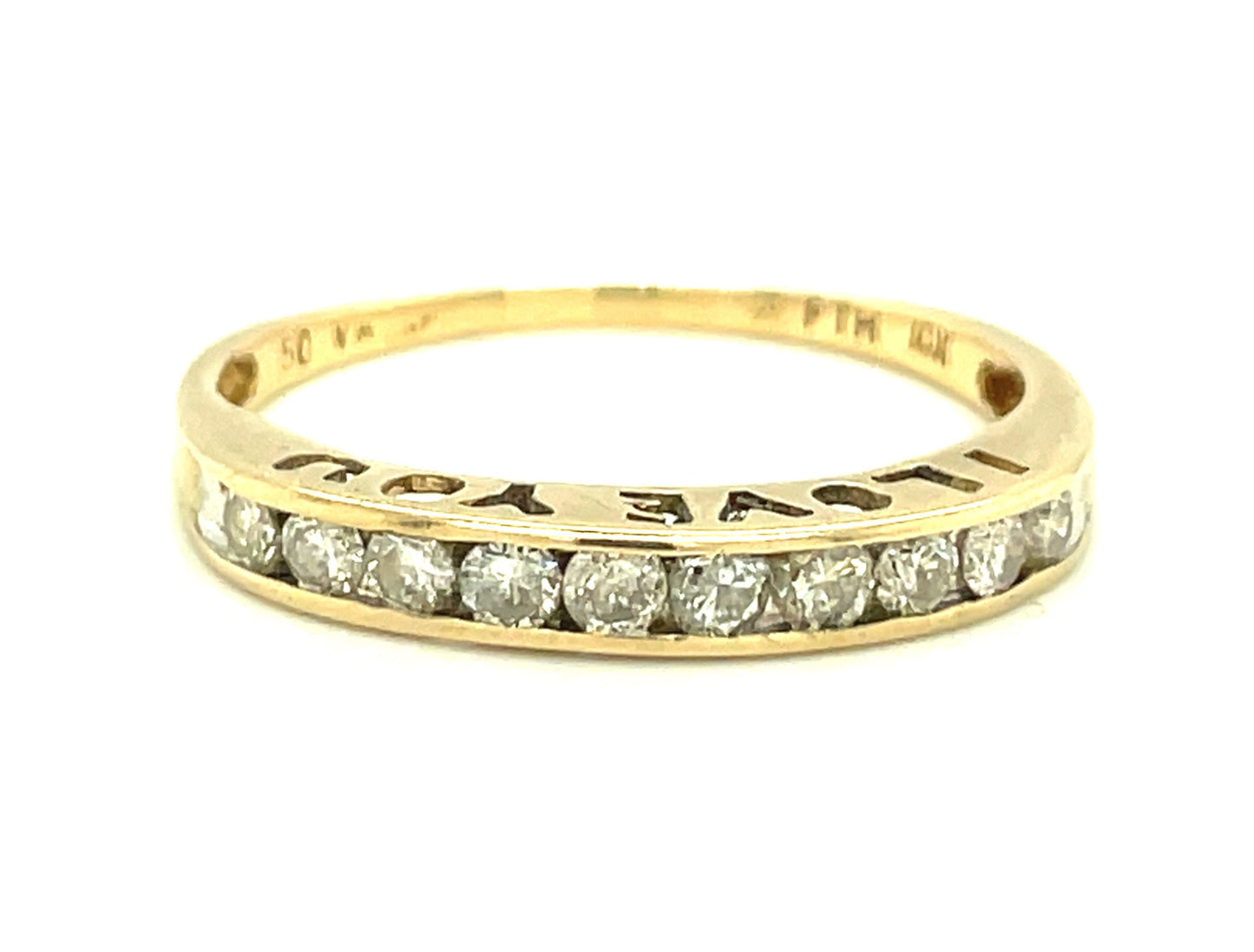 Vintage 10k and Diamond I Love You Ring Size 9 3/4