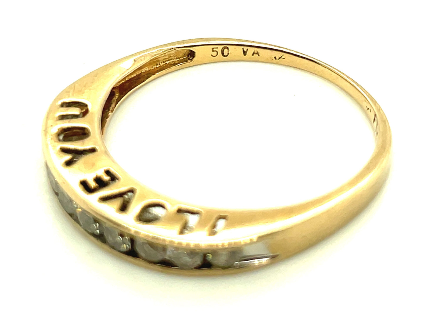 Vintage 10k and Diamond I Love You Ring Size 9 3/4