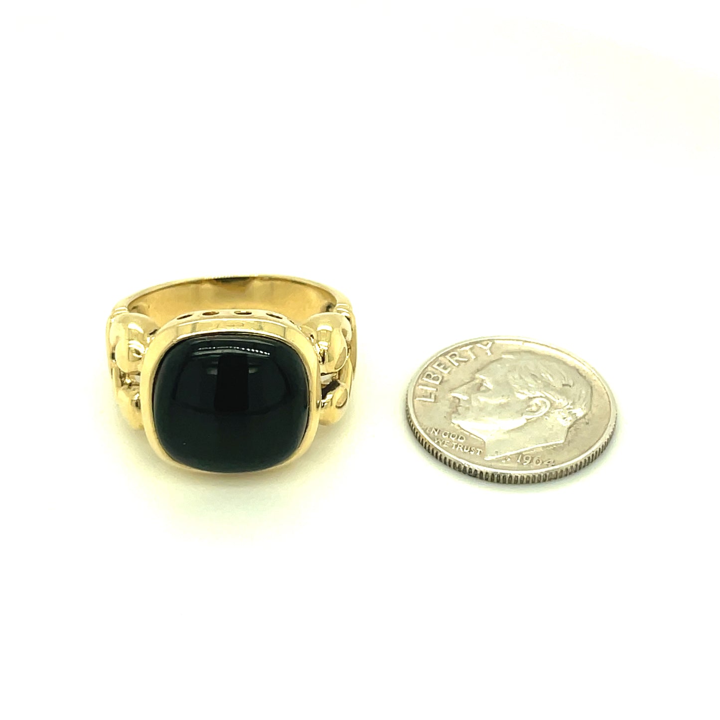 Vintage 14k Yellow Gold and Onyx Ring Size 7