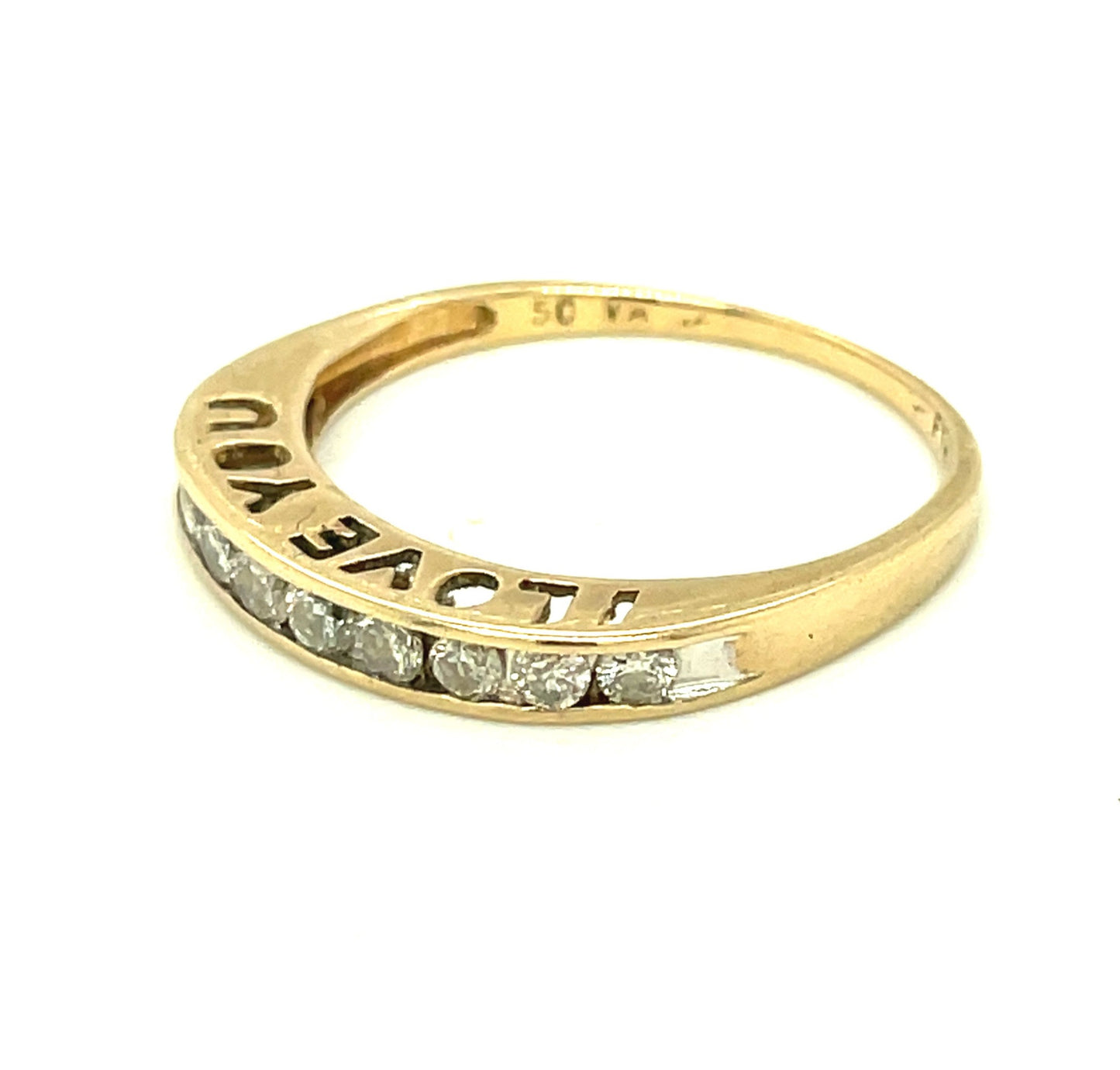 Vintage 10k and Diamond I Love You Ring Size 9 3/4
