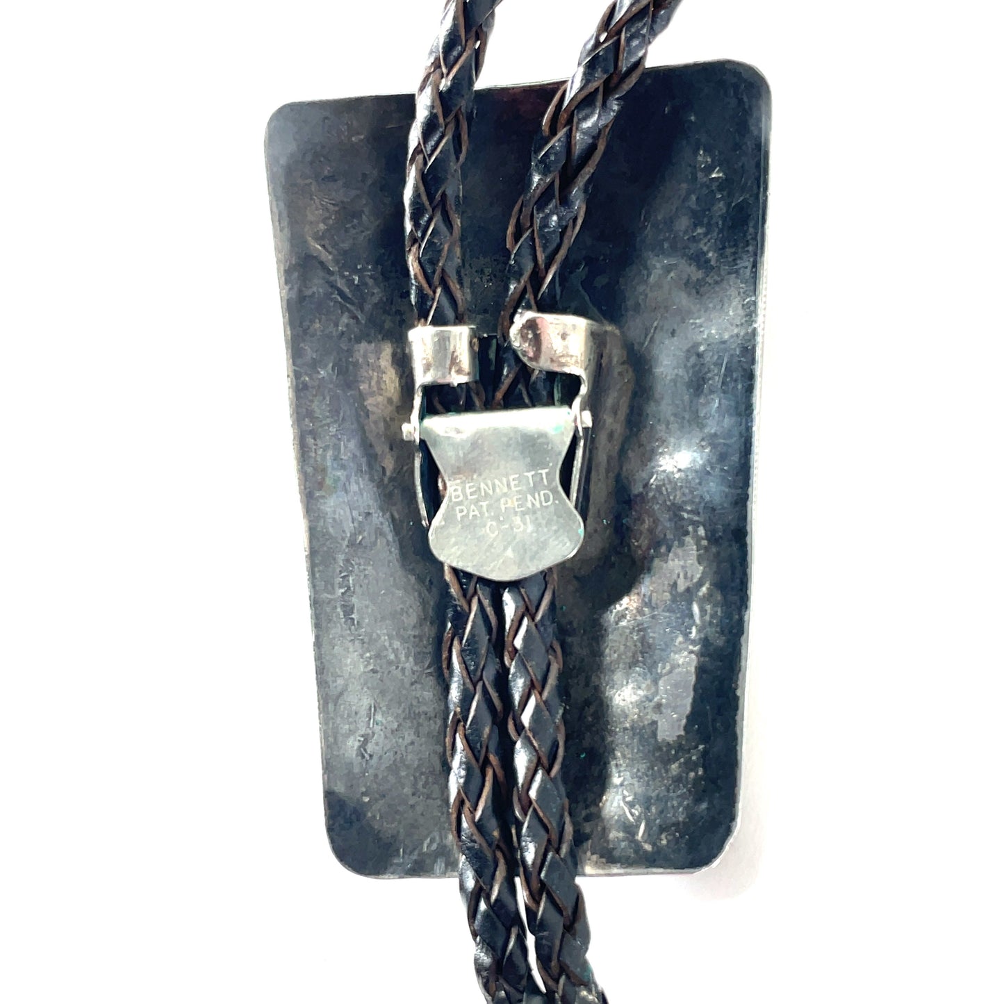Vintage Kingman Turquoise and Sterling Silver Bolo Tie Southwestern