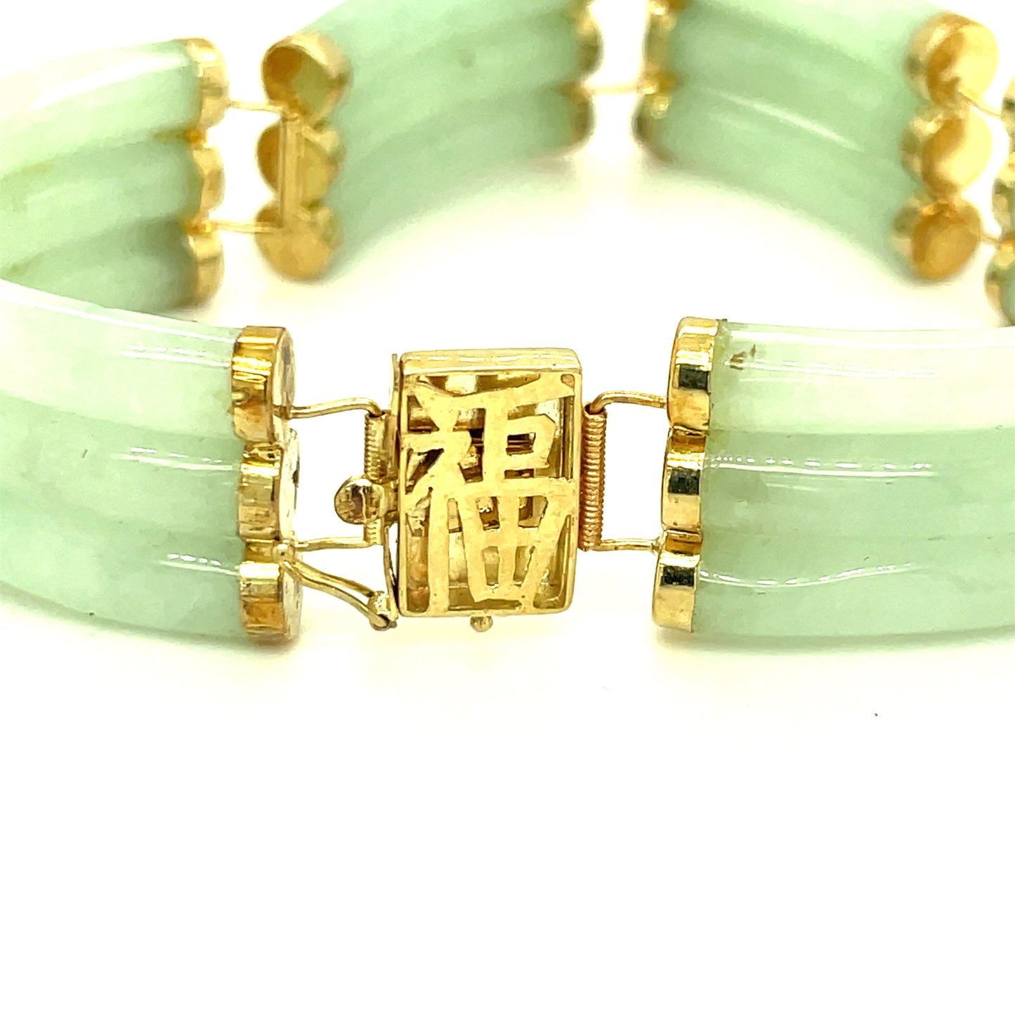 Vintage 14k Yellow Gold and Jade Bracelet