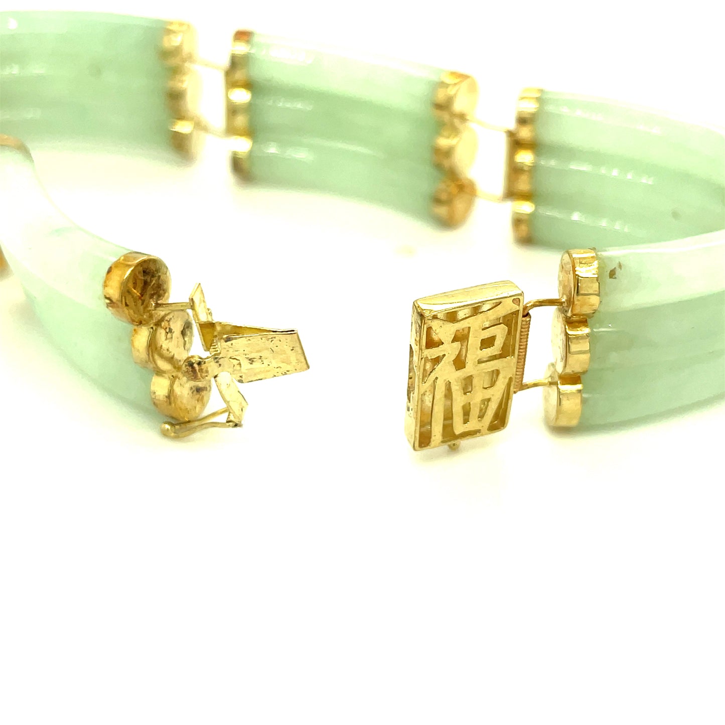 Vintage 14k Yellow Gold and Jade Bracelet