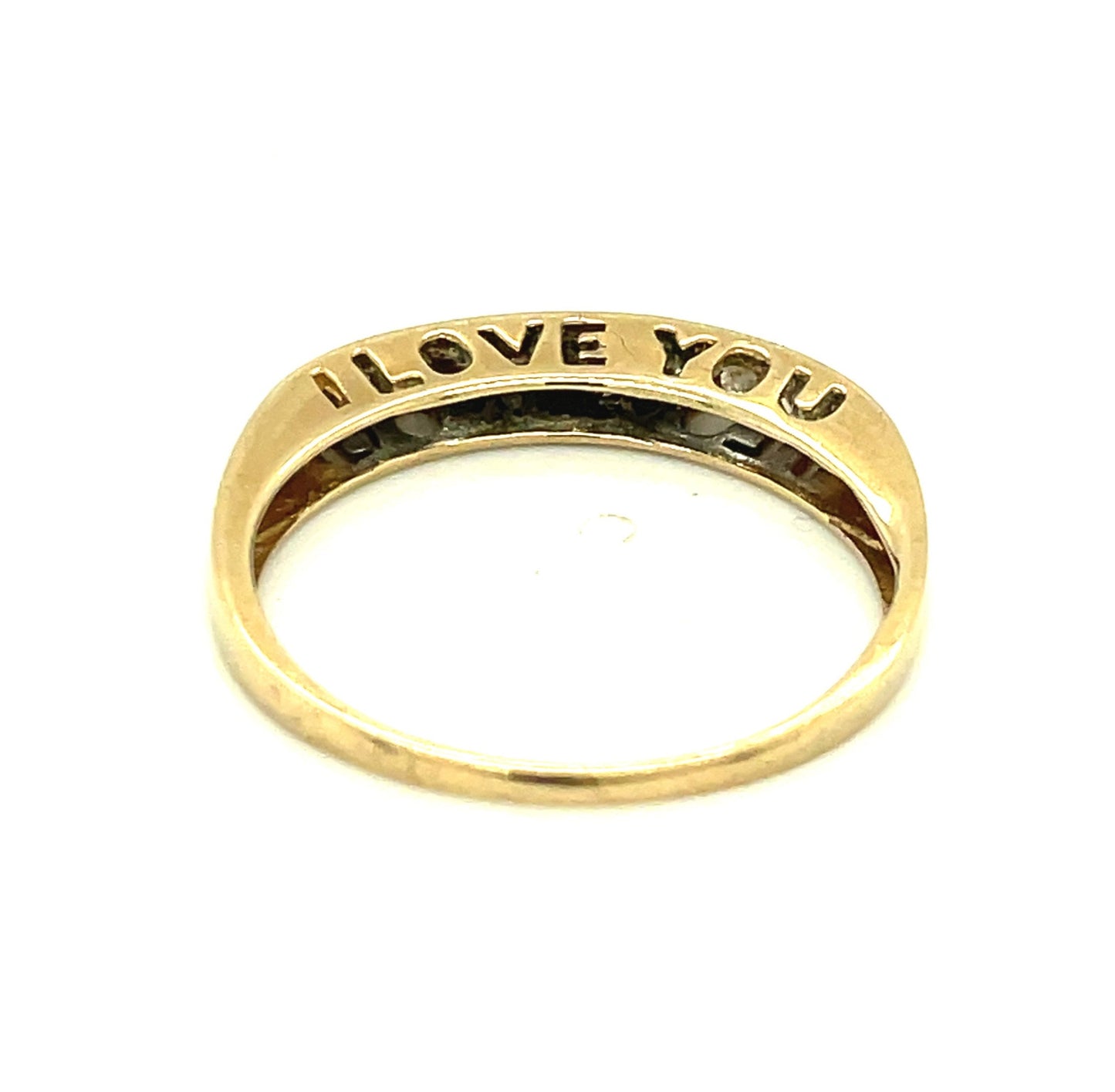 Vintage 10k and Diamond I Love You Ring Size 9 3/4